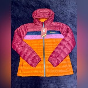 Cotopaxi Fuego Hooded Down Jacket Raspberry & Canyon Women’s Large L